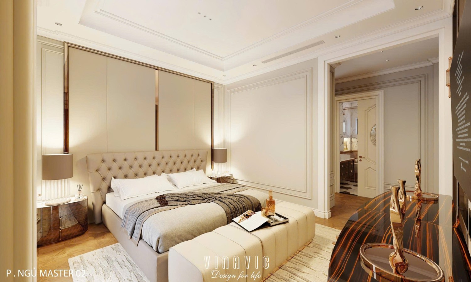 Nội thất biệt thự sang trọng tân cổ điển 4 tầng nhà Mr Nam Hà Nội NT2367