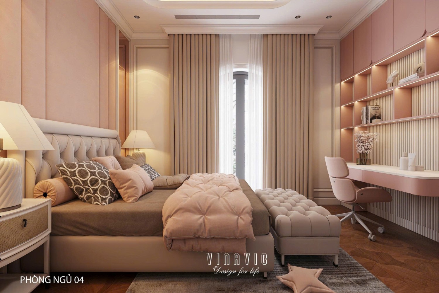 Nội thất biệt thự sang trọng tân cổ điển 4 tầng nhà Mr Nam Hà Nội NT2367