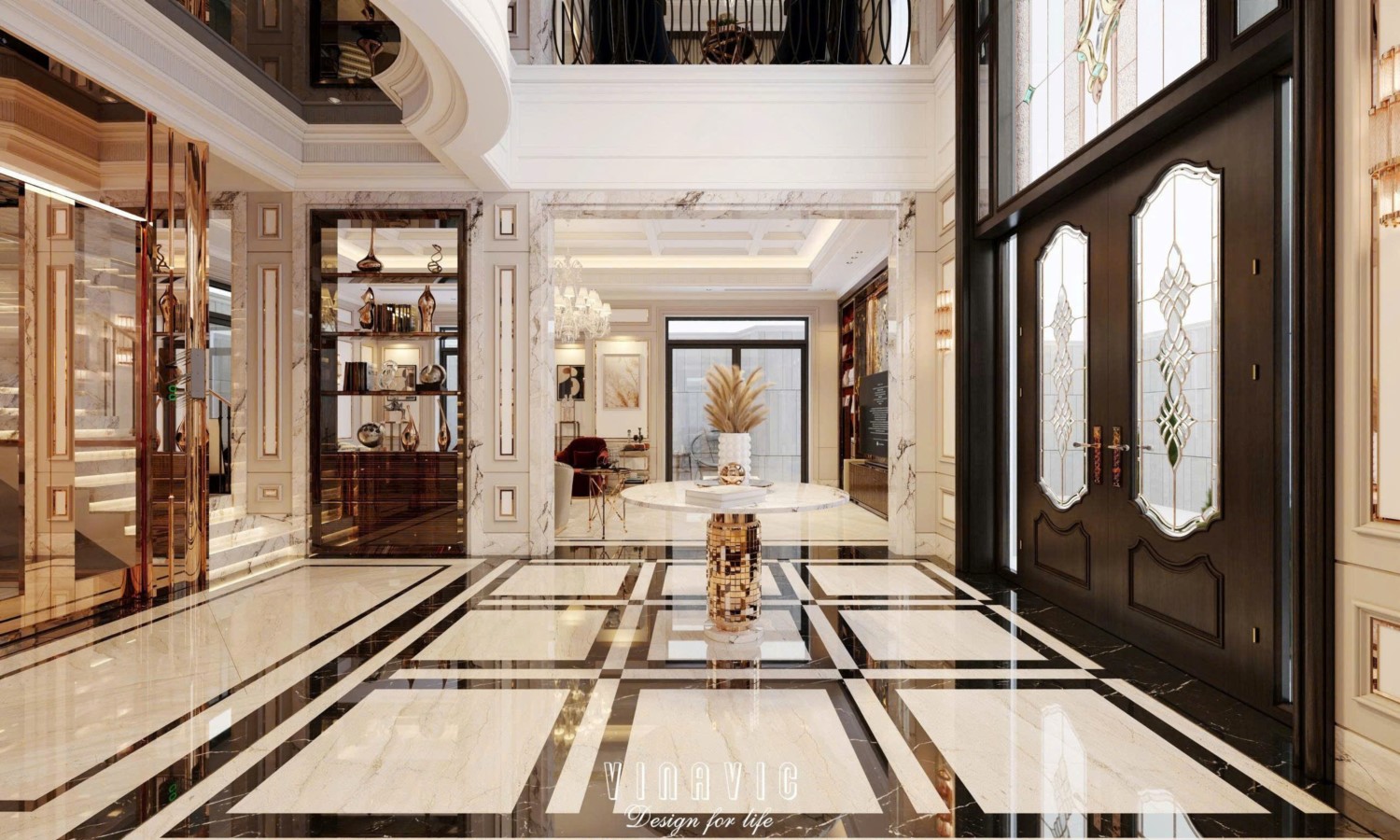 Nội thất biệt thự sang trọng tân cổ điển 4 tầng nhà Mr Nam Hà Nội NT2367