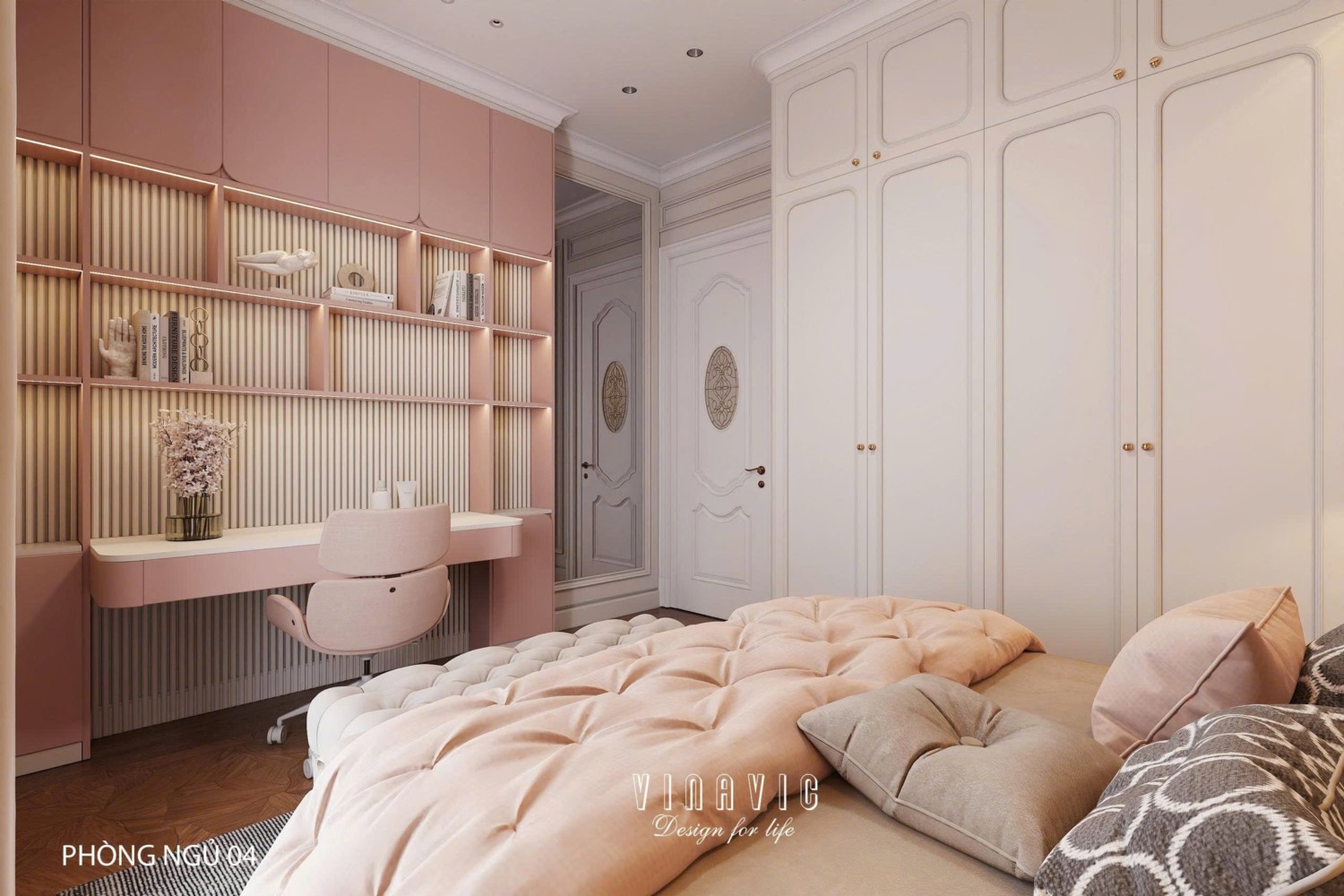 Nội thất biệt thự sang trọng tân cổ điển 4 tầng nhà Mr Nam Hà Nội NT2367