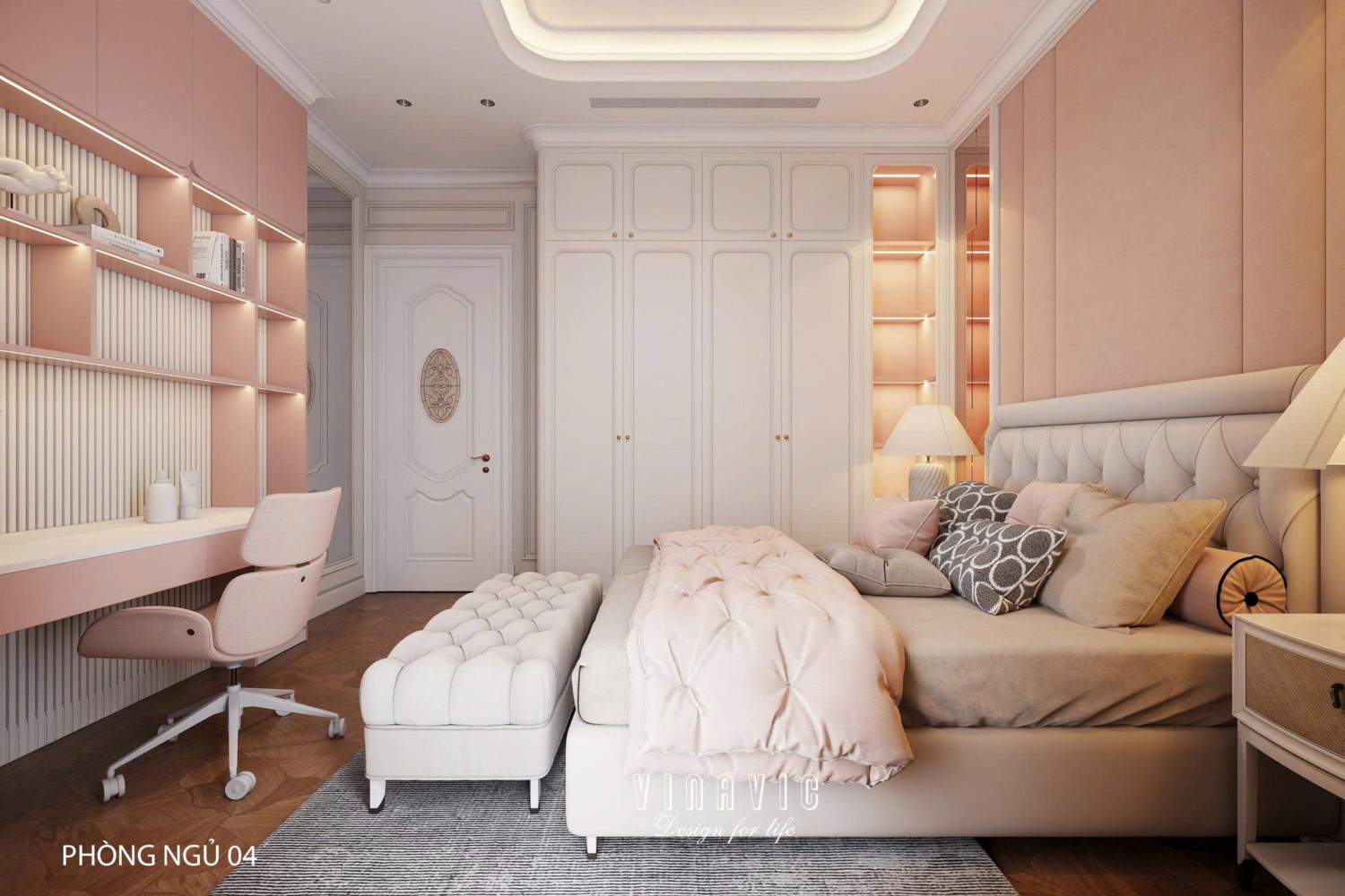 Nội thất biệt thự sang trọng tân cổ điển 4 tầng nhà Mr Nam Hà Nội NT2367