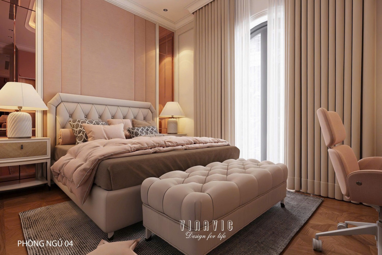 Nội thất biệt thự sang trọng tân cổ điển 4 tầng nhà Mr Nam Hà Nội NT2367