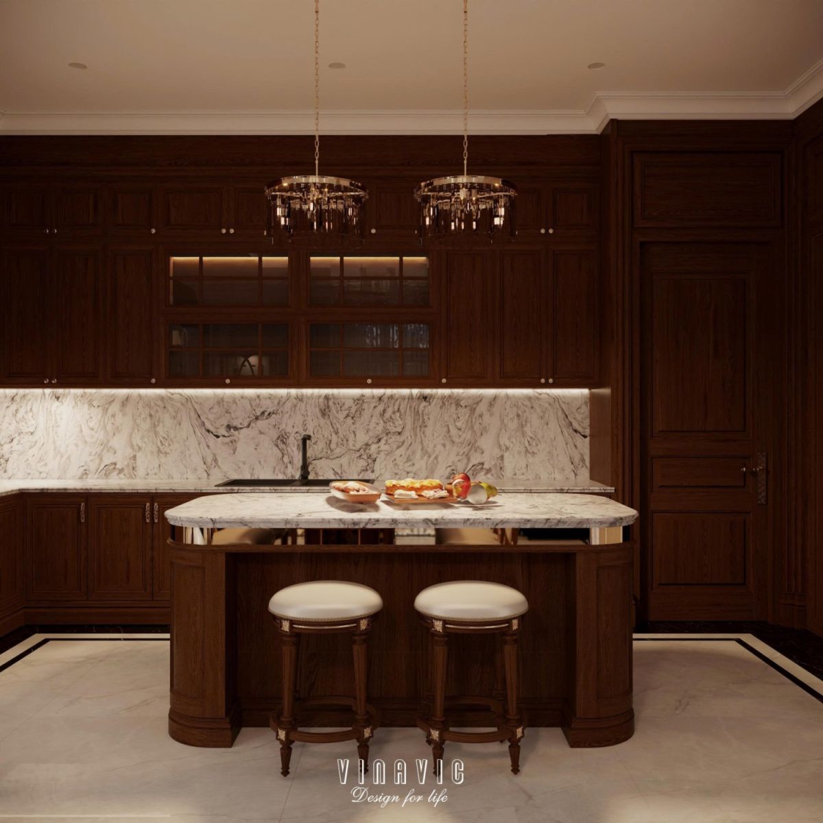 Thiết kế nội thất tân cổ điển biệt thự 170m2 2 tầng CĐT Mrs Thủy - Bắc Ninh NT2368