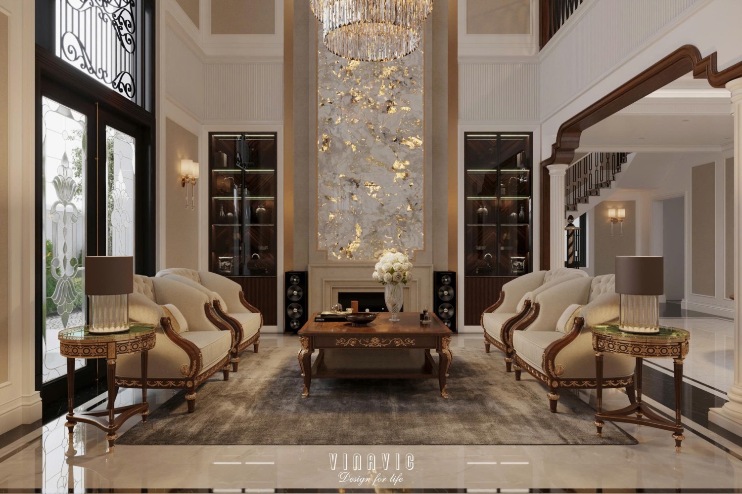 Thiết kế nội thất tân cổ điển biệt thự 170m2 2 tầng CĐT Mrs Thủy - Bắc Ninh NT2368