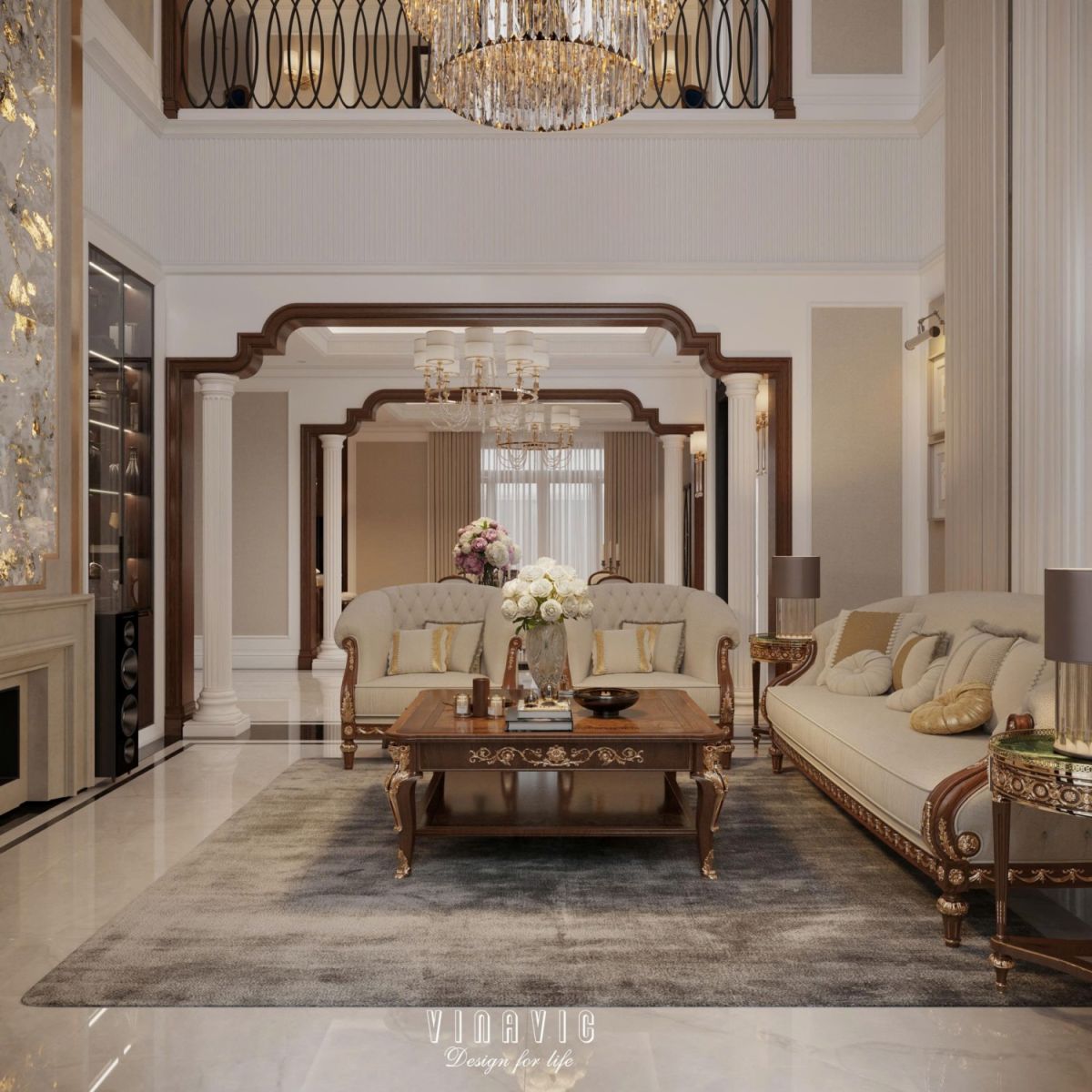 Thiết kế nội thất tân cổ điển biệt thự 170m2 2 tầng CĐT Mrs Thủy - Bắc Ninh NT2368