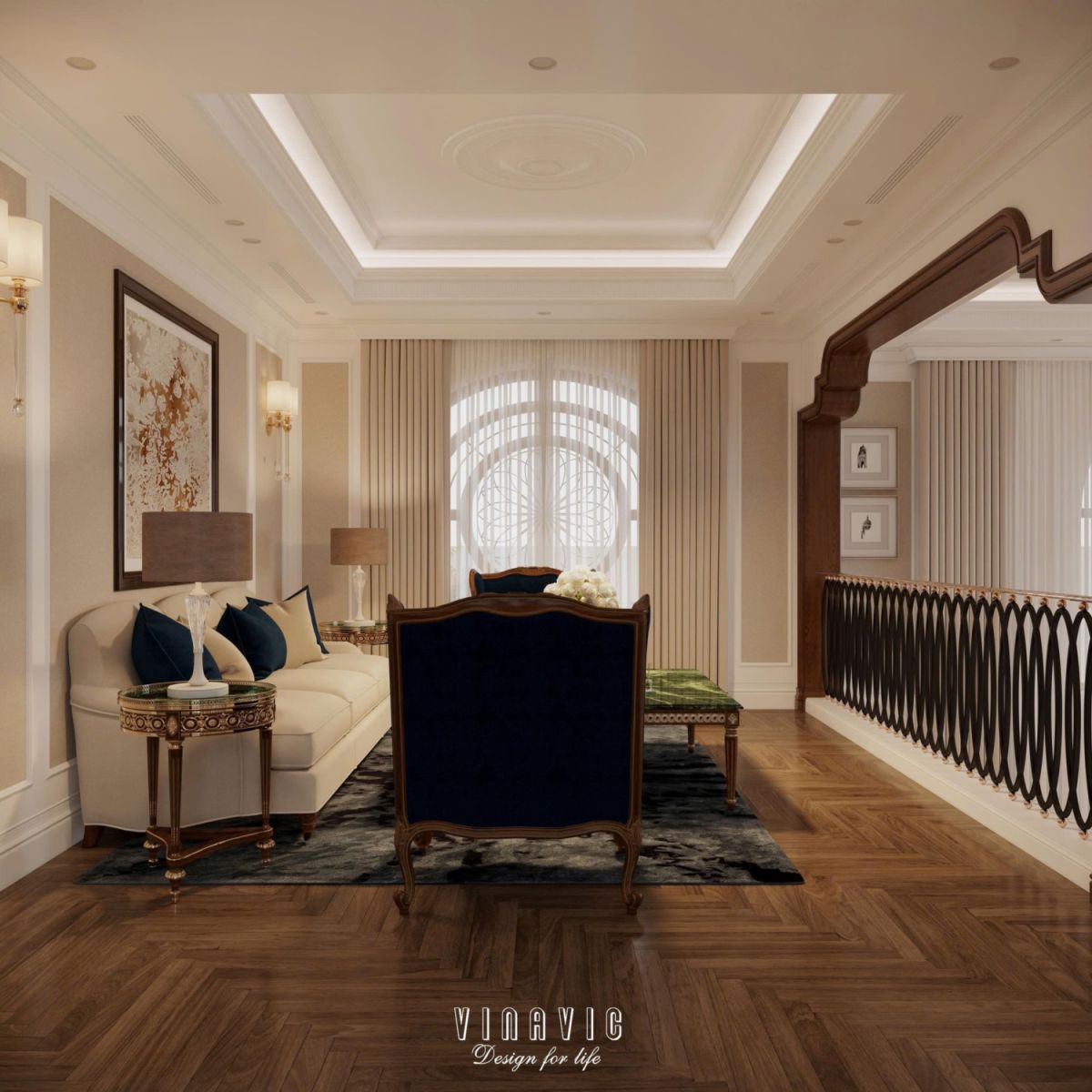 Thiết kế nội thất tân cổ điển biệt thự 170m2 2 tầng CĐT Mrs Thủy - Bắc Ninh NT2368