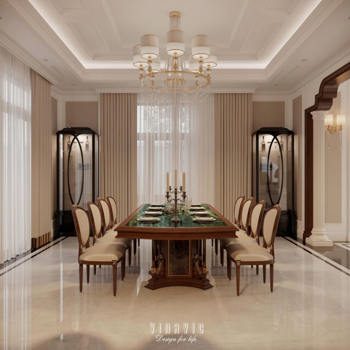 Thiết kế nội thất tân cổ điển biệt thự 170m2 2 tầng CĐT Mrs Thủy - Bắc Ninh NT2368