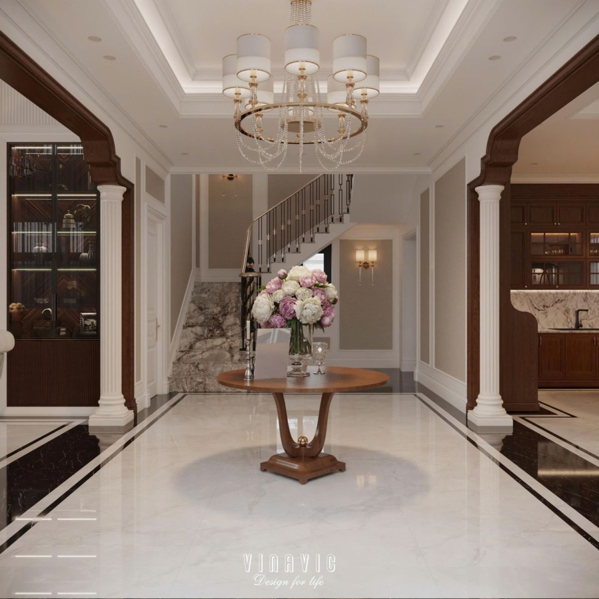 Thiết kế nội thất tân cổ điển biệt thự 170m2 2 tầng CĐT Mrs Thủy - Bắc Ninh NT2368