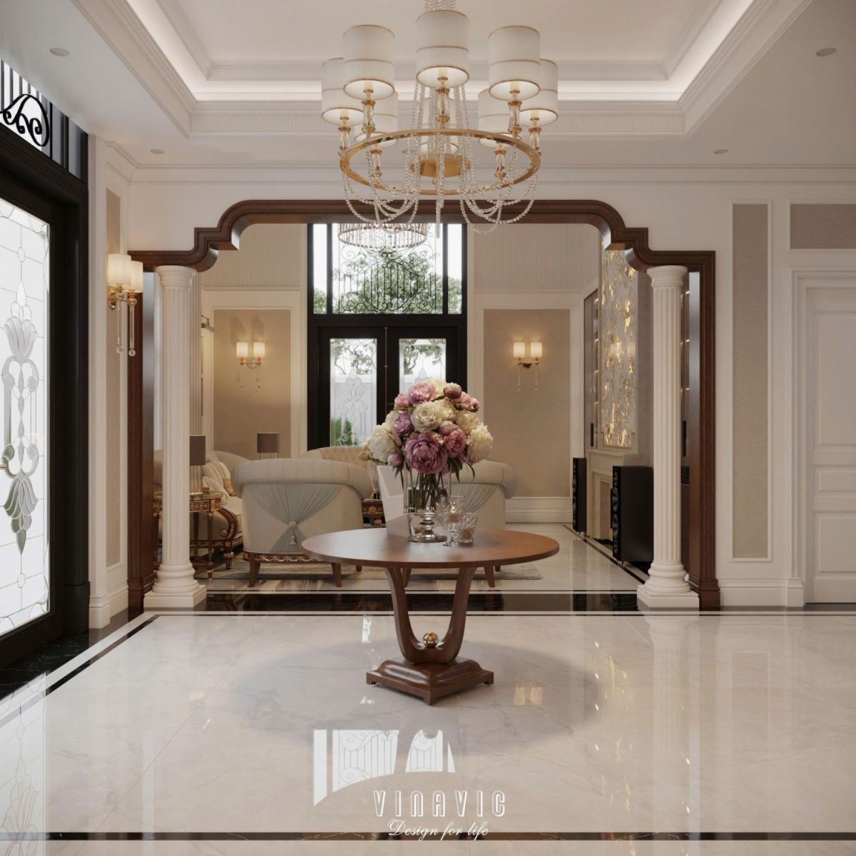 Thiết kế nội thất tân cổ điển biệt thự 170m2 2 tầng CĐT Mrs Thủy - Bắc Ninh NT2368