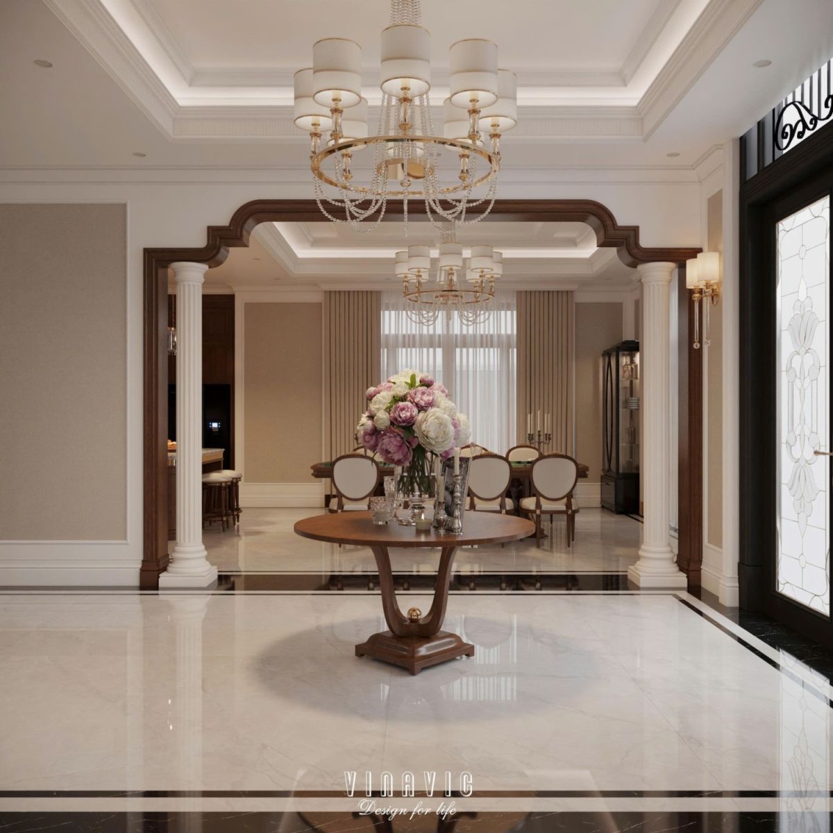 Thiết kế nội thất tân cổ điển biệt thự 170m2 2 tầng CĐT Mrs Thủy - Bắc Ninh NT2368