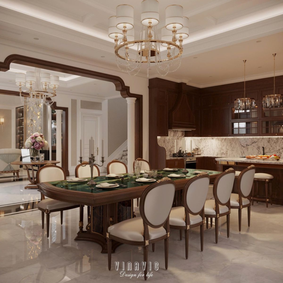 Thiết kế nội thất tân cổ điển biệt thự 170m2 2 tầng CĐT Mrs Thủy - Bắc Ninh NT2368