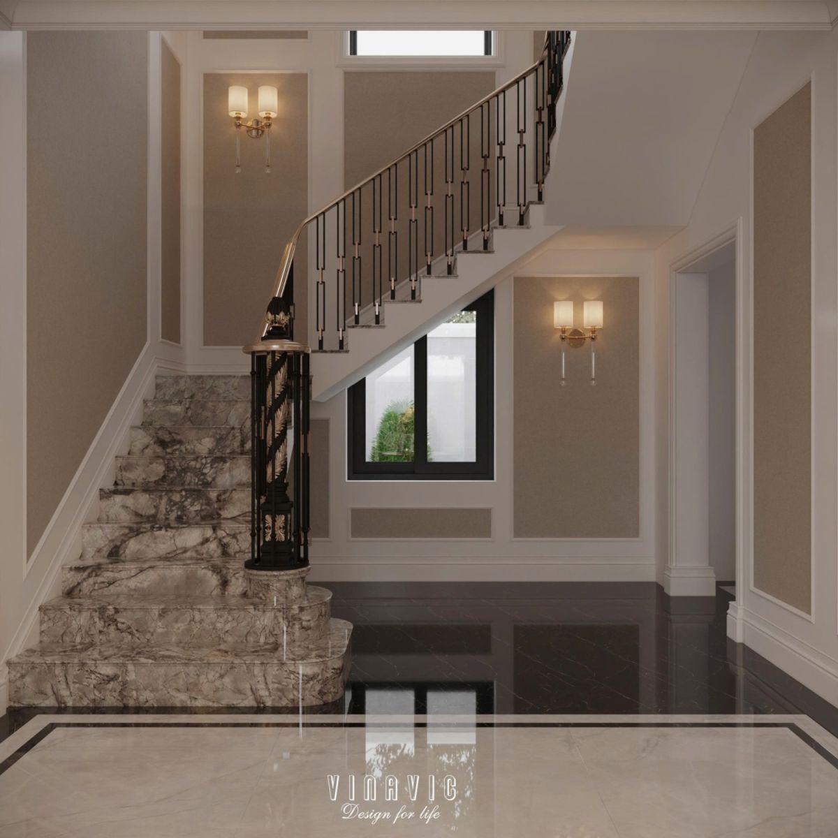 Thiết kế nội thất tân cổ điển biệt thự 170m2 2 tầng CĐT Mrs Thủy - Bắc Ninh NT2368