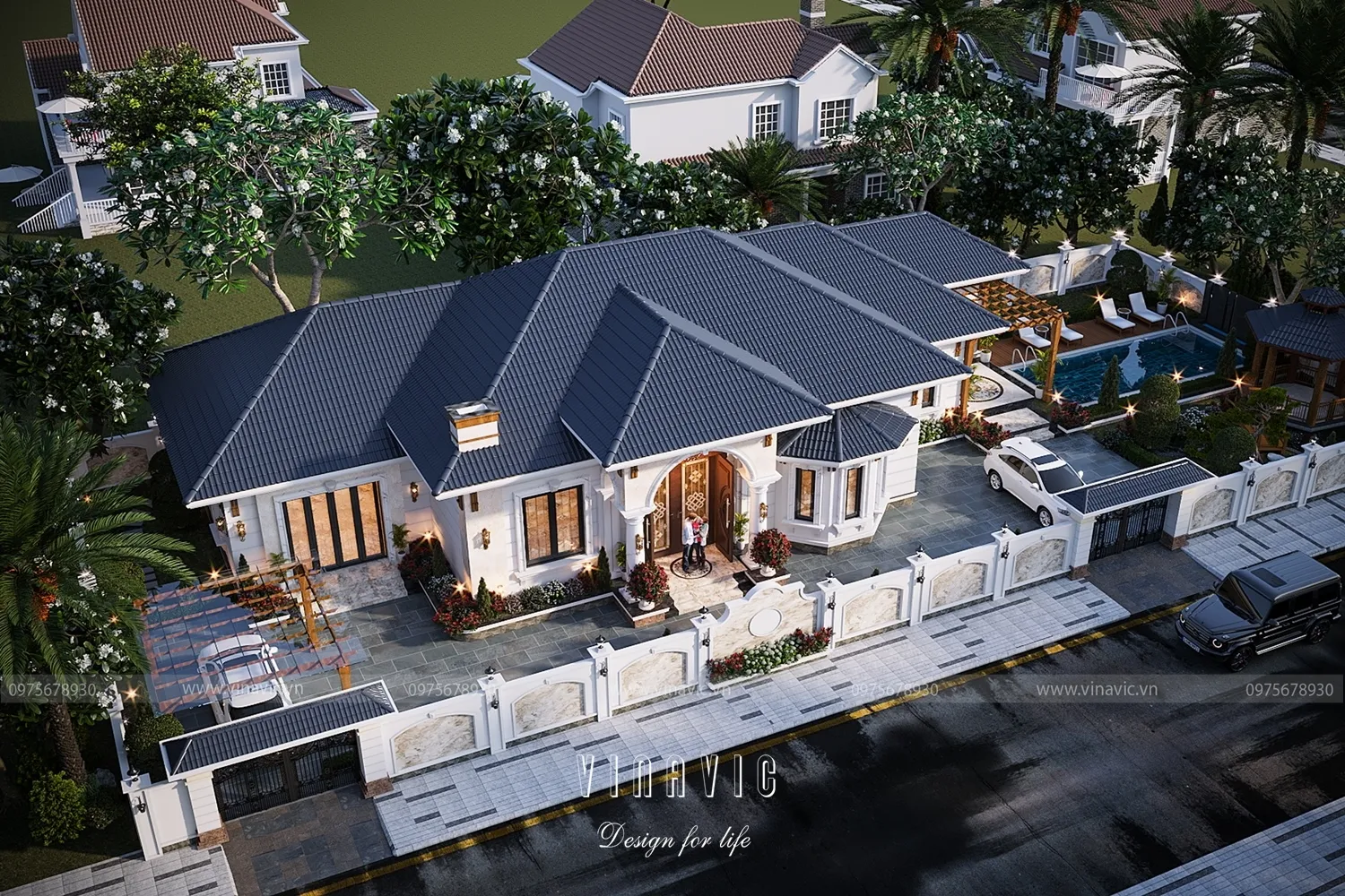 Villa mini mái Nhật đẹp hiện đại cuốn hút