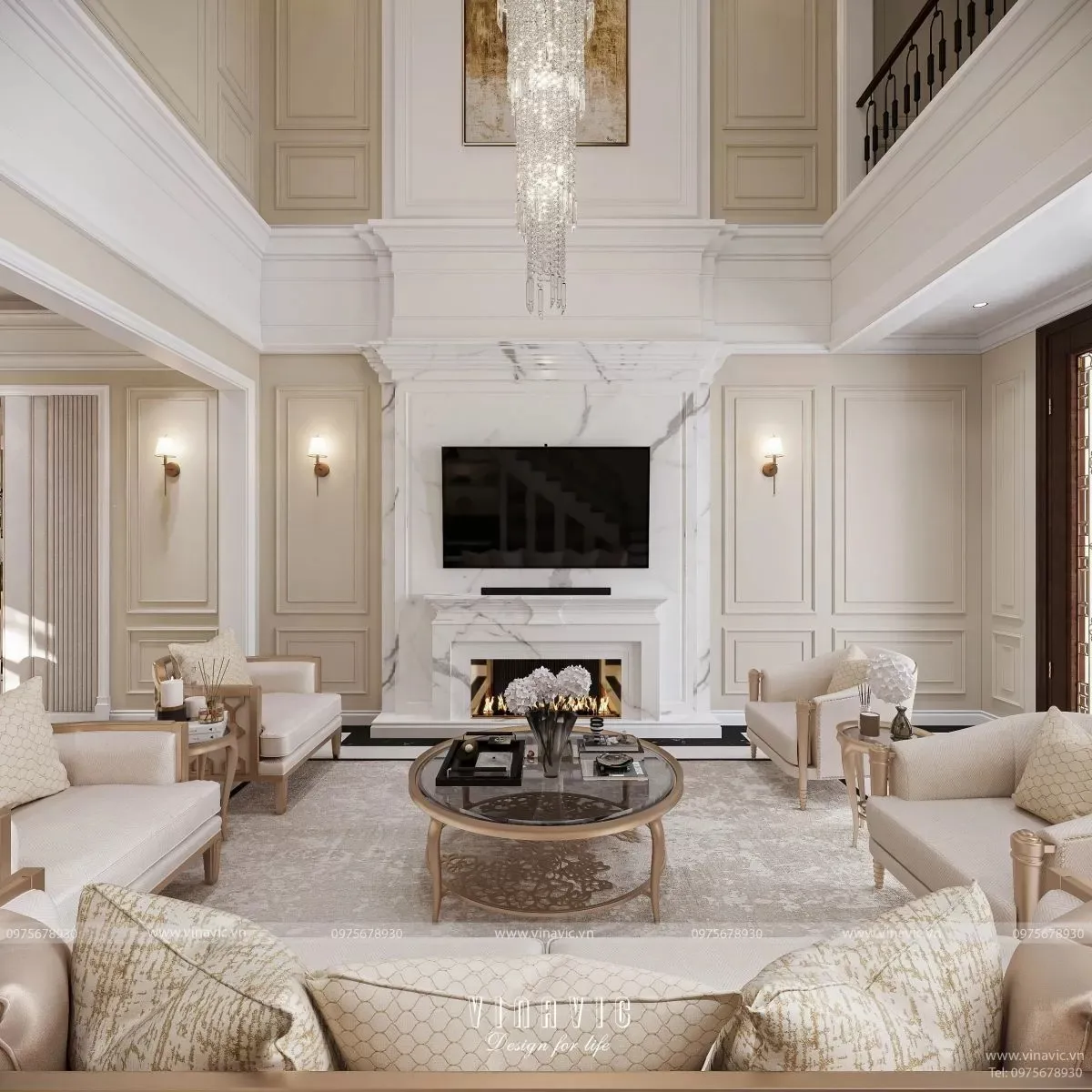 Bàn ghế tân cổ điển tối giản đẹp, phong cách sang trọng hiện đại