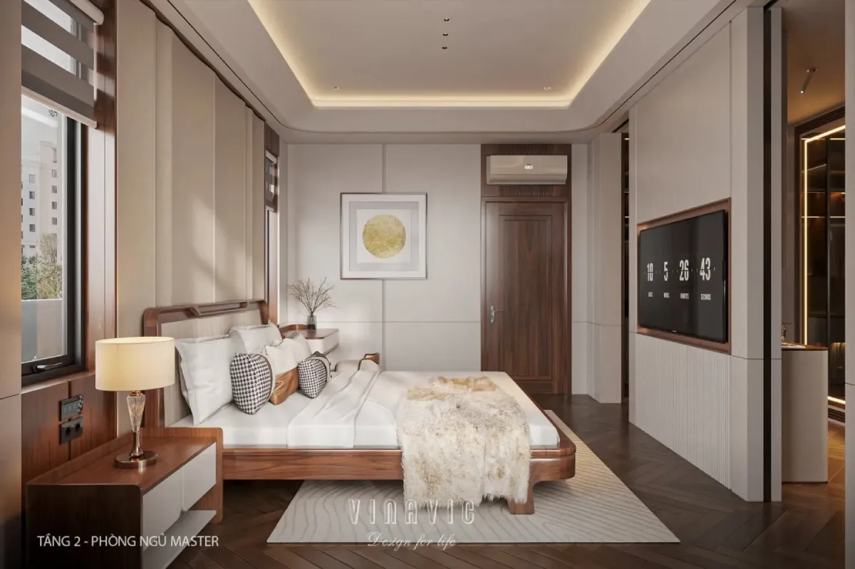 Nội thất phòng ngủ cao cấp với gam màu trung tính tinh tế