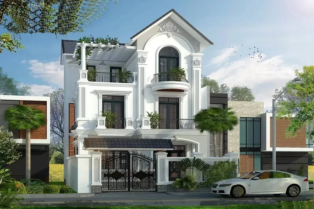 Mẫu biệt thự 3 tầng kiến trúc Pháp sử dụng vật liệu cao cấp
