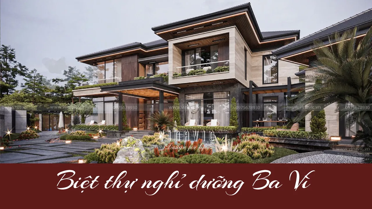 Biệt thự nghỉ dưỡng Ba Vì kết hợp sân vườn và cảnh quan tự nhiên