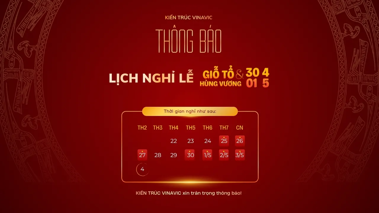 Thông Báo Lịch Nghỉ Lễ Giỗ Tổ Hùng Vương và 30/4 - 1/5 Năm 2026 