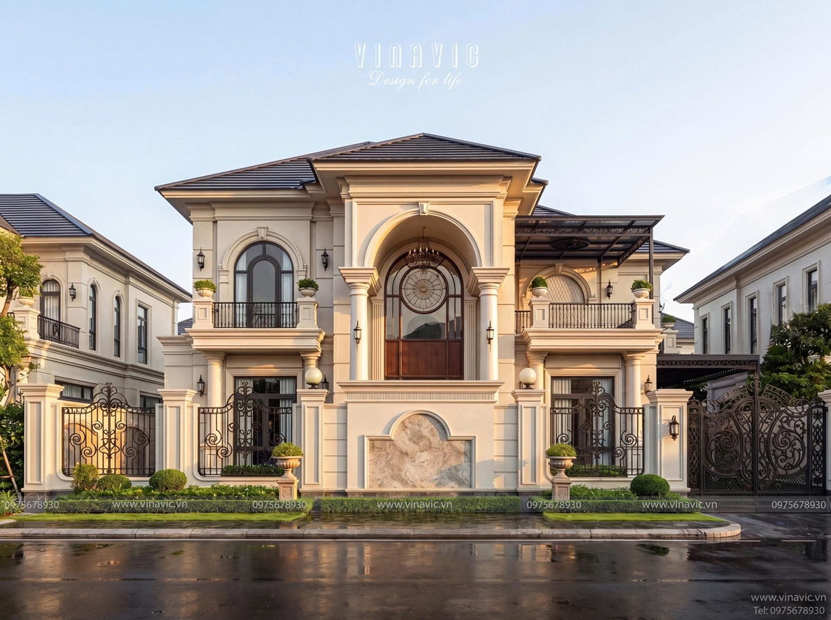 Biệt thự 2 tầng 2 mặt tiền tân cổ điển 16x12m Tuyen's Villa BT2471