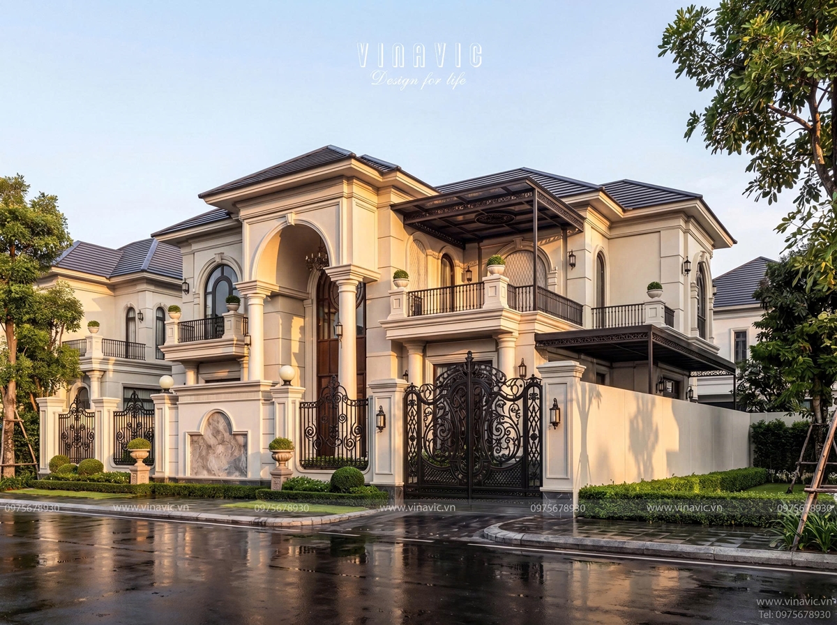 Phào chỉ tân cổ điển tỉ mỉ từng đường nét Tuyen's Villa BT2471