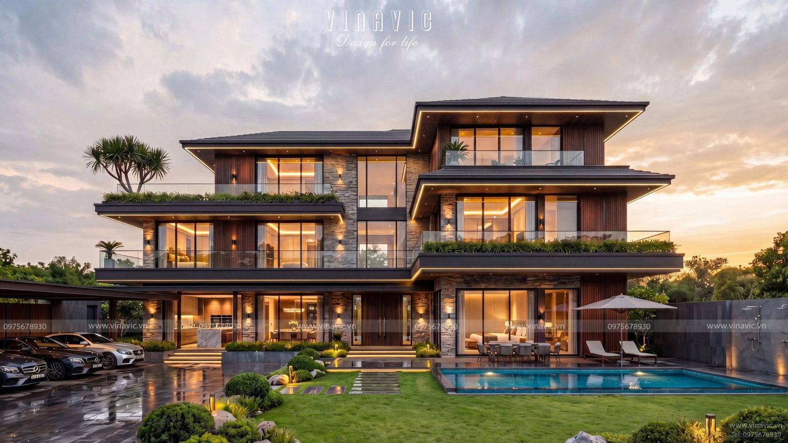 Toàn cảnh căn biệt thự 3 tầng phong cách hiện đại tại Hà Nội