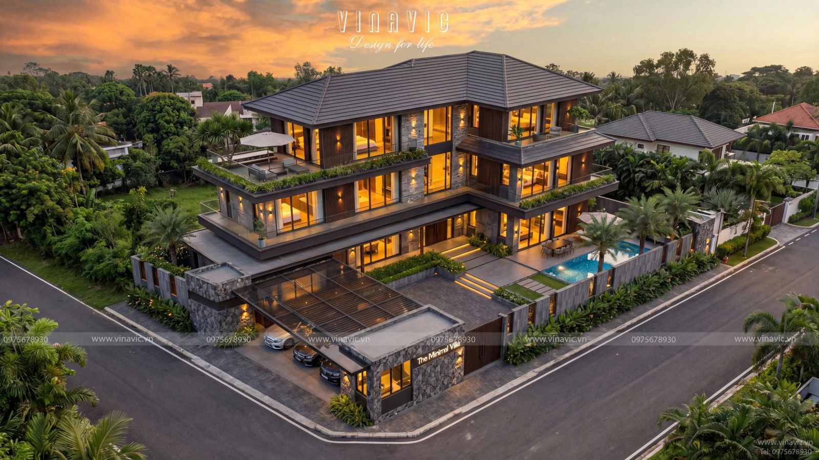 Lợi thế 2 mặt tiền giúp căn biệt thự tăng thêm vẻ đẹp sang trọng, bề thế