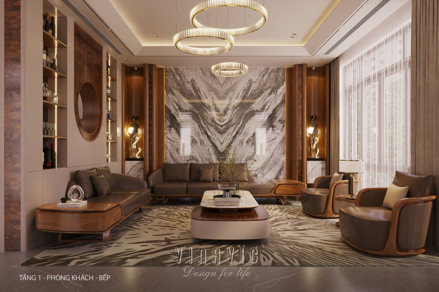 Nội thất biệt thự hiện đại 3 tầng 9x15m Mr Thanh - An Giang NT2369