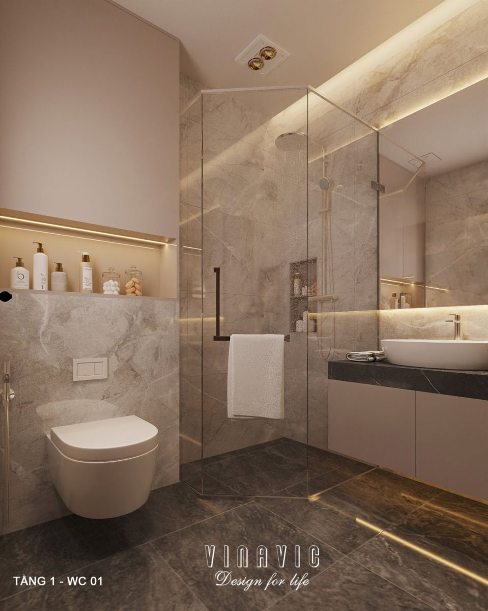 Nội thất biệt thự hiện đại 3 tầng 9x15m Mr Thanh - An Giang NT2369