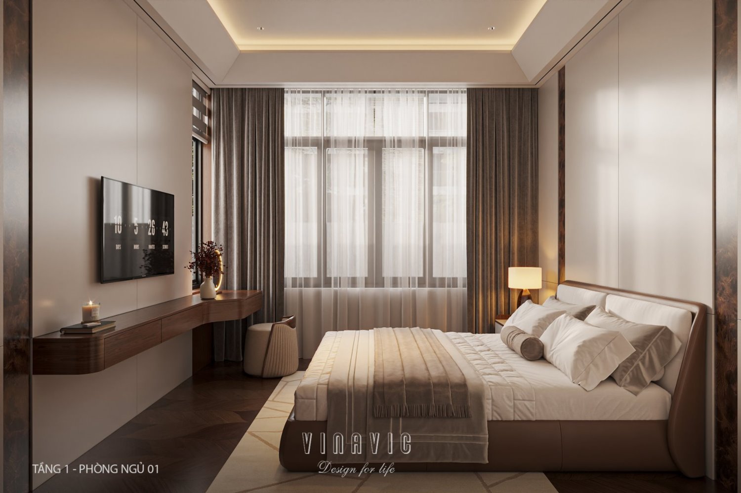 Nội thất biệt thự hiện đại 3 tầng 9x15m Mr Thanh - An Giang NT2369