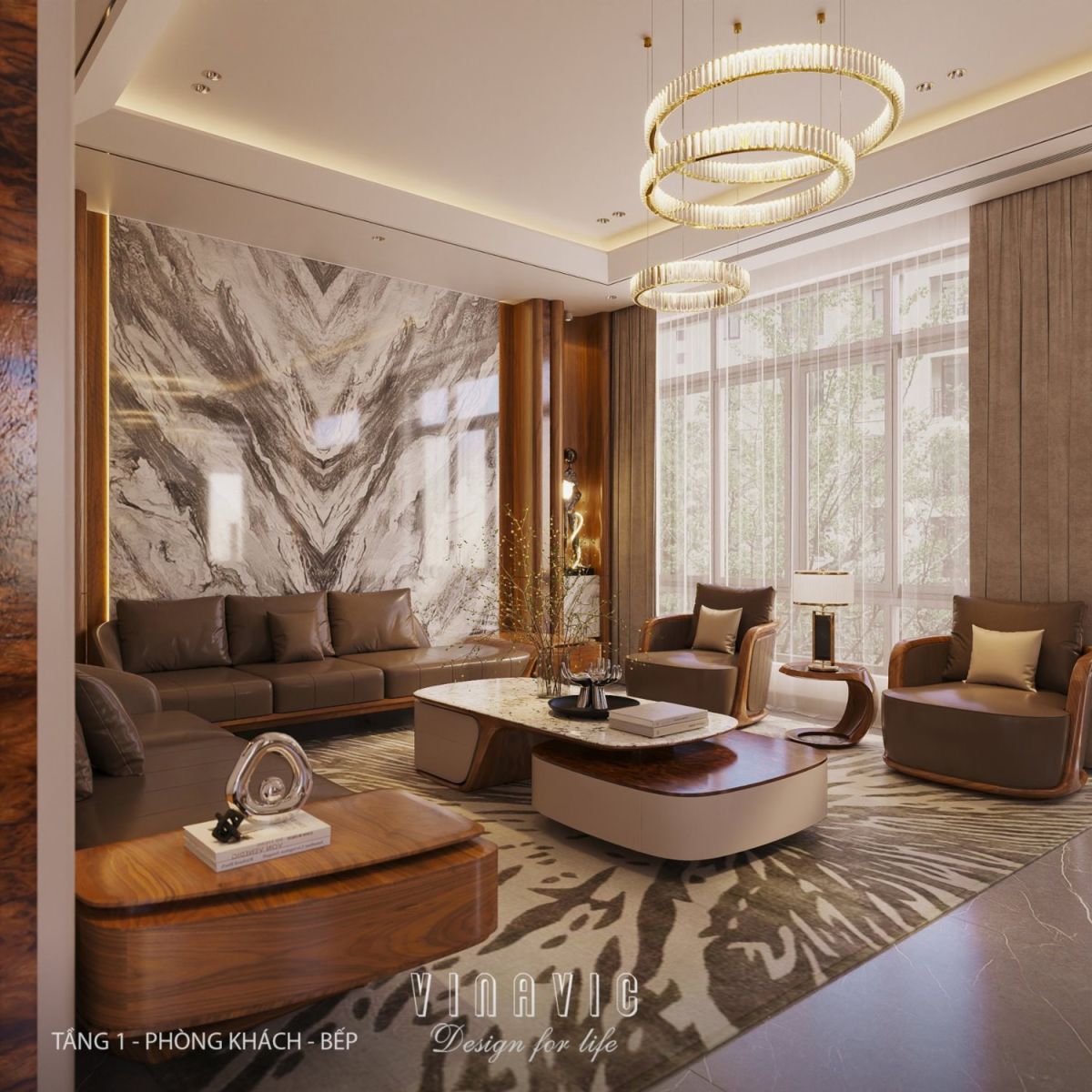 Nội thất biệt thự hiện đại 3 tầng 9x15m Mr Thanh - An Giang NT2369