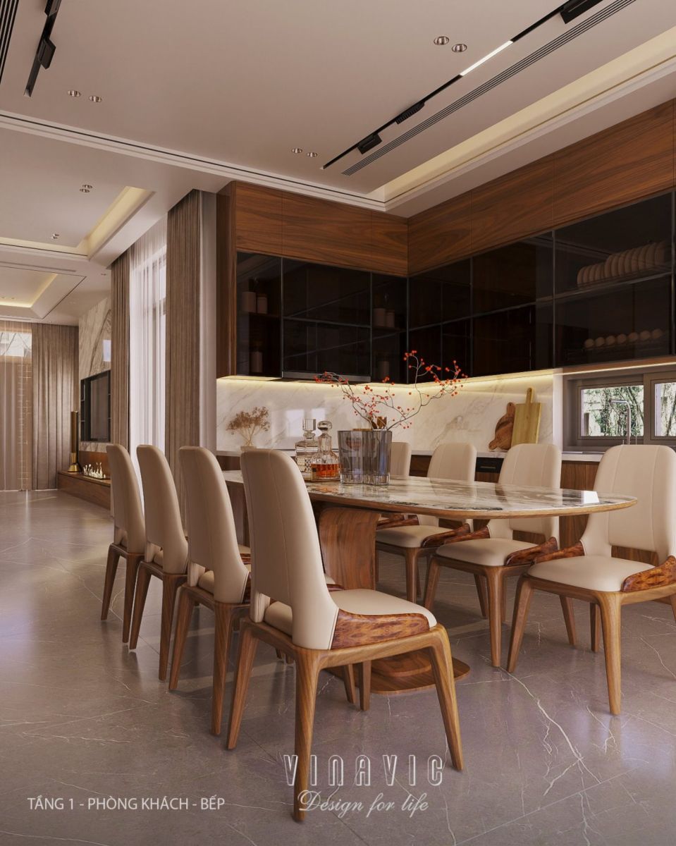 Nội thất biệt thự hiện đại 3 tầng 9x15m Mr Thanh - An Giang NT2369