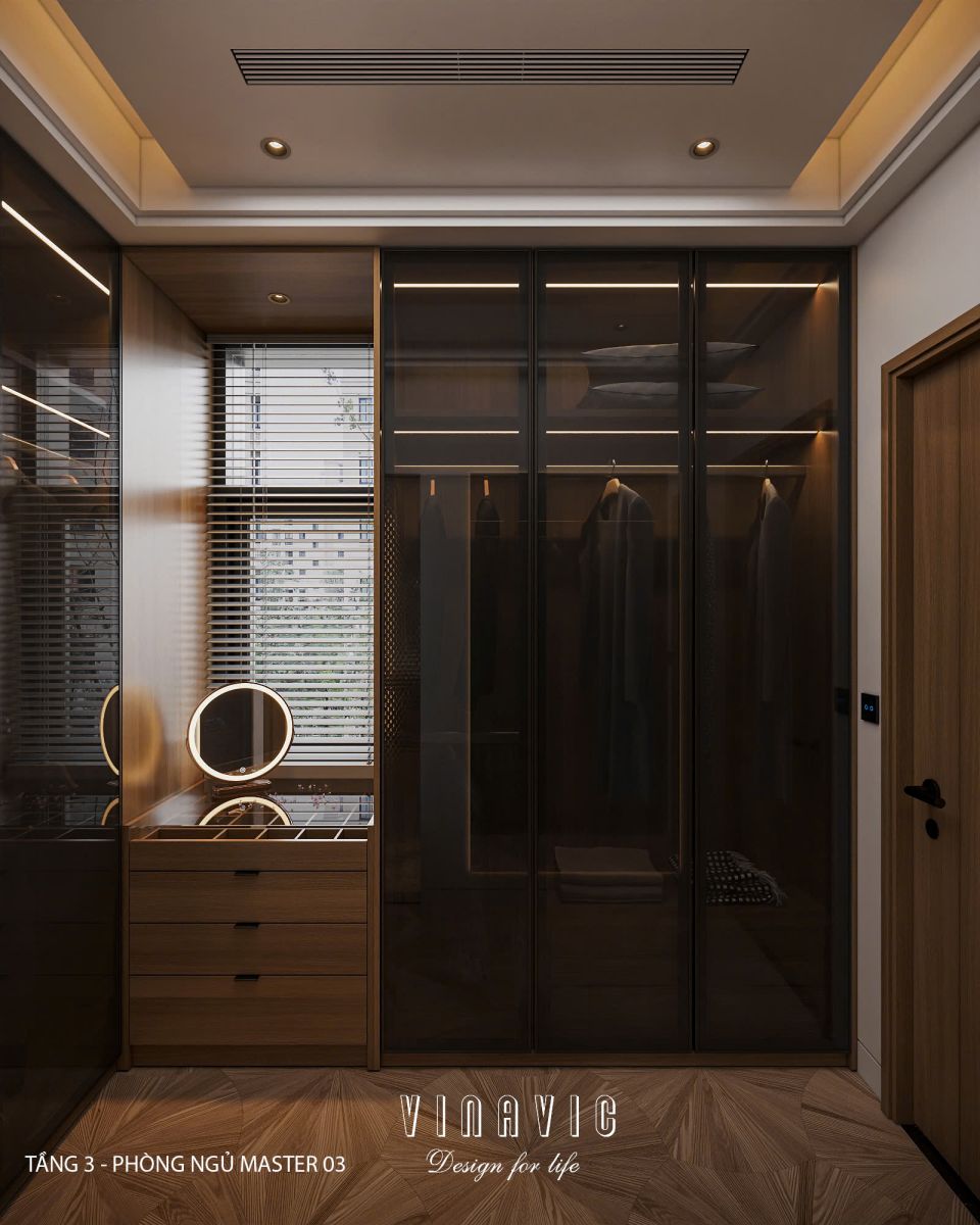 Phối cảnh phòng ngủ master 03 biệt thự nhà phố chị Vân - An Giang NT2365