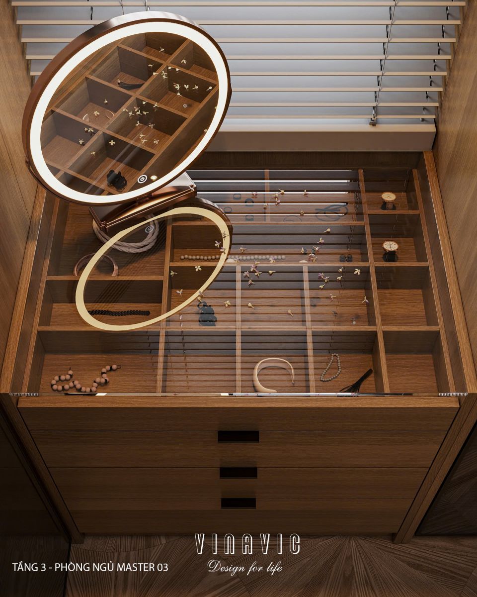 Phối cảnh phòng ngủ master 03 biệt thự nhà phố chị Vân - An Giang NT2365