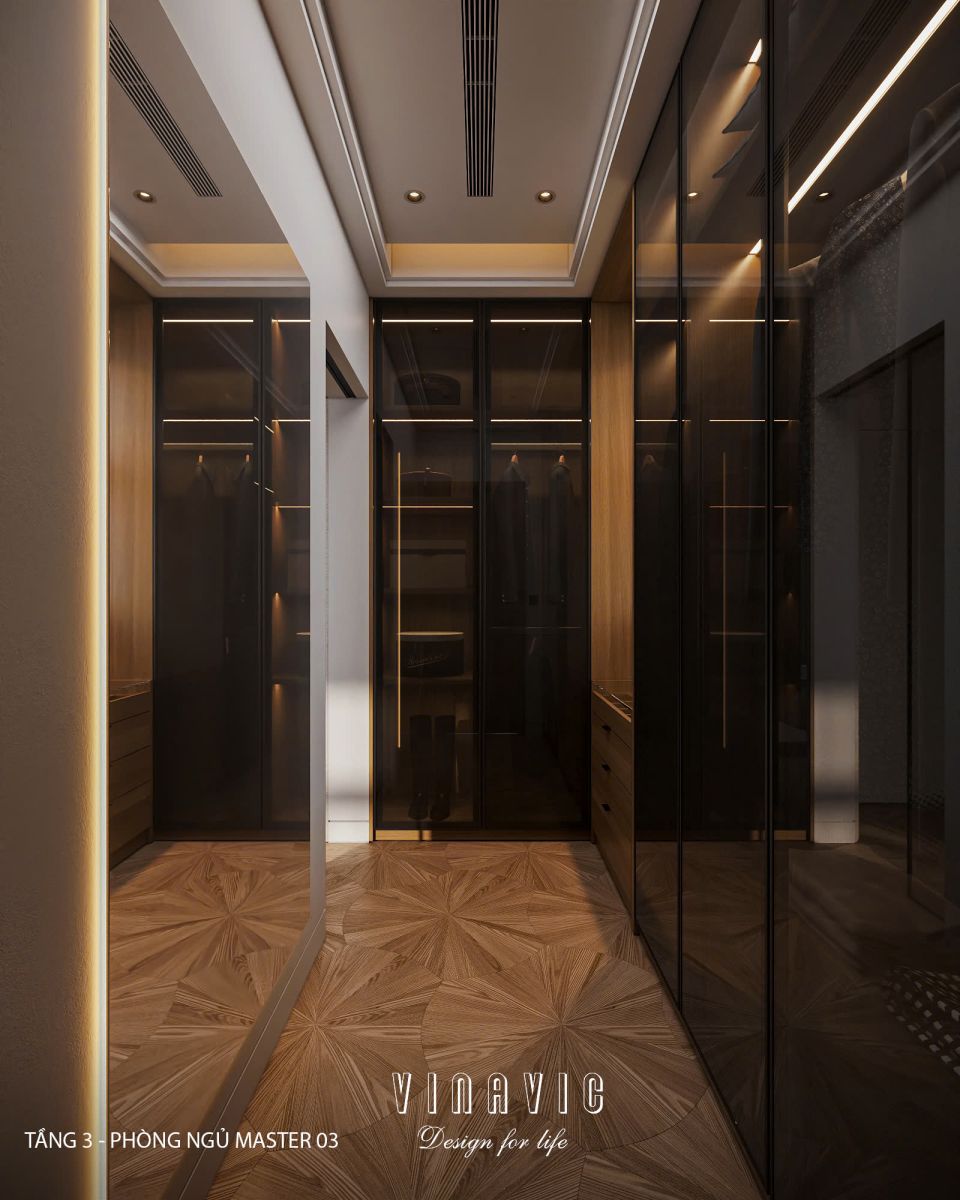Phối cảnh phòng ngủ master 03 biệt thự nhà phố chị Vân - An Giang NT2365