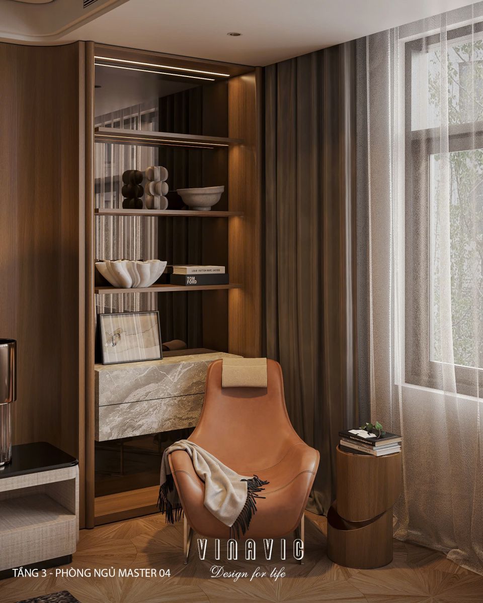 Phối cảnh phòng ngủ master 03 biệt thự nhà phố chị Vân - An Giang NT2365