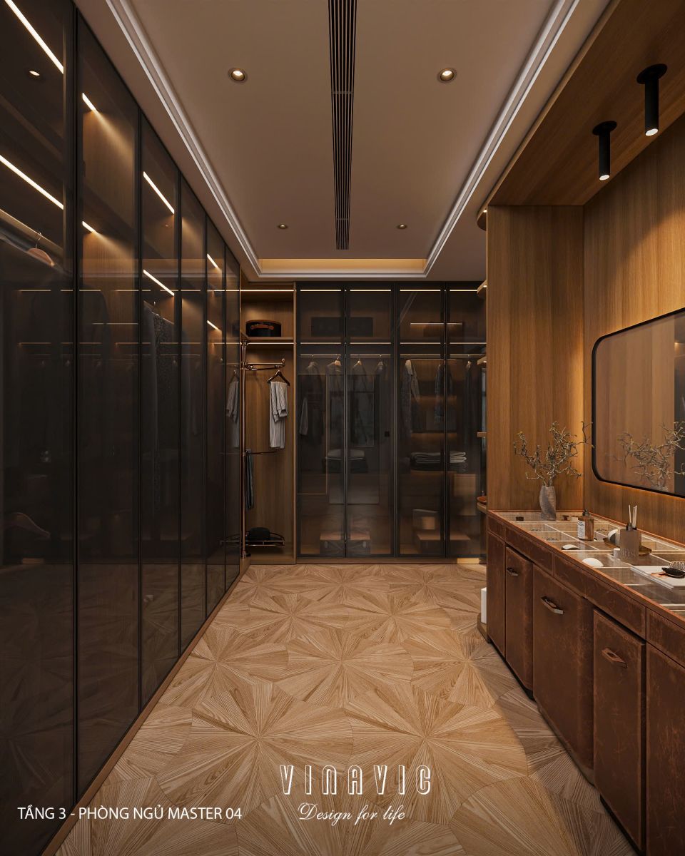 Phối cảnh phòng ngủ master 03 biệt thự nhà phố chị Vân - An Giang NT2365
