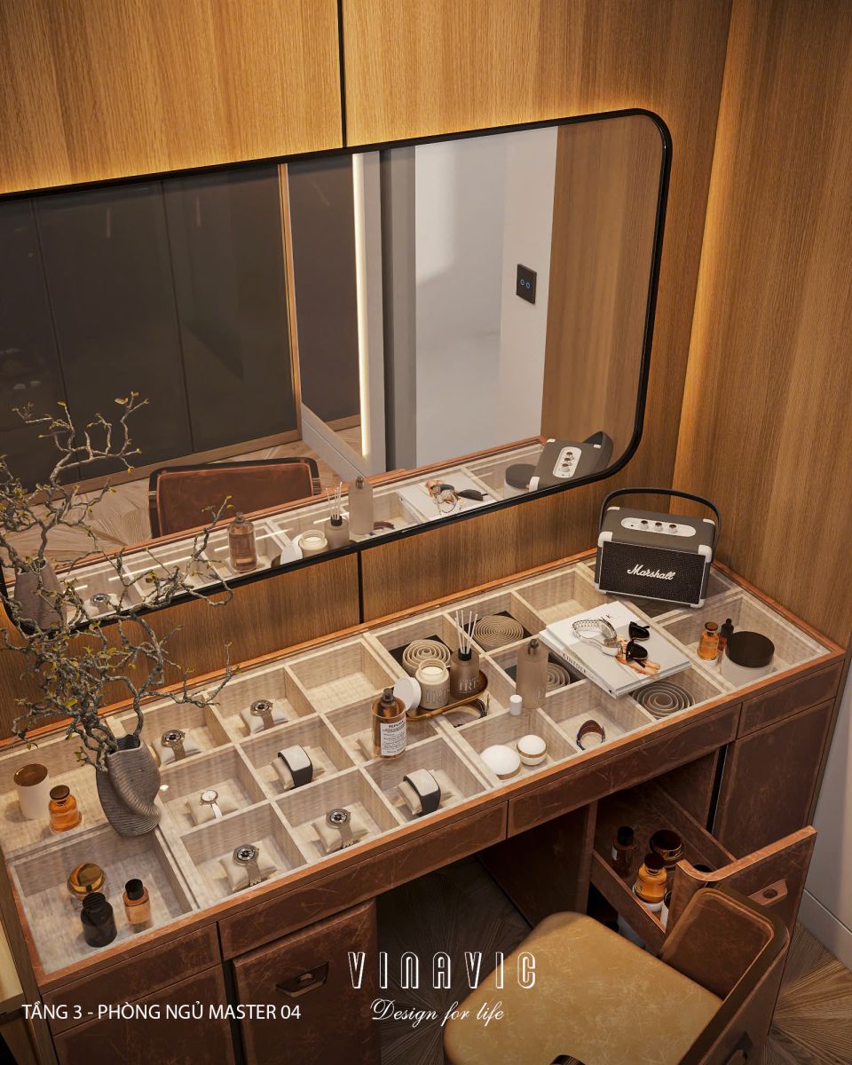 Phối cảnh phòng ngủ master 03 biệt thự nhà phố chị Vân - An Giang NT2365