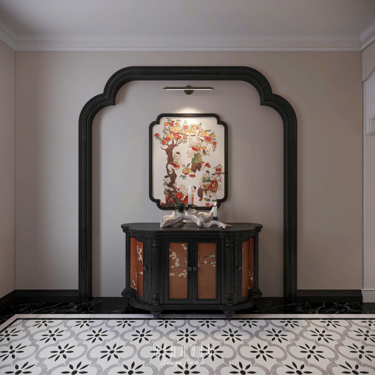 Nội thất nhà phố Indochine 4 tầng 1 tum 5x20m Mr Trung - Nam Định NT2370