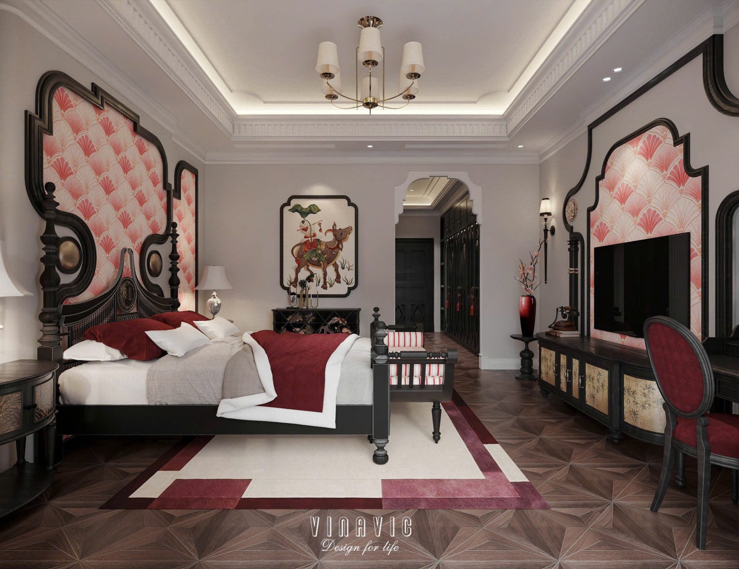 Nội thất nhà phố Indochine 4 tầng 1 tum 5x20m Mr Trung - Nam Định NT2370