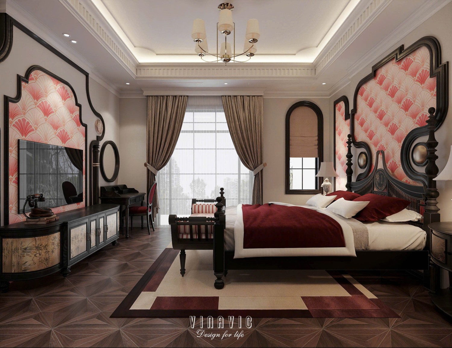 Nội thất nhà phố Indochine 4 tầng 1 tum 5x20m Mr Trung - Nam Định NT2370