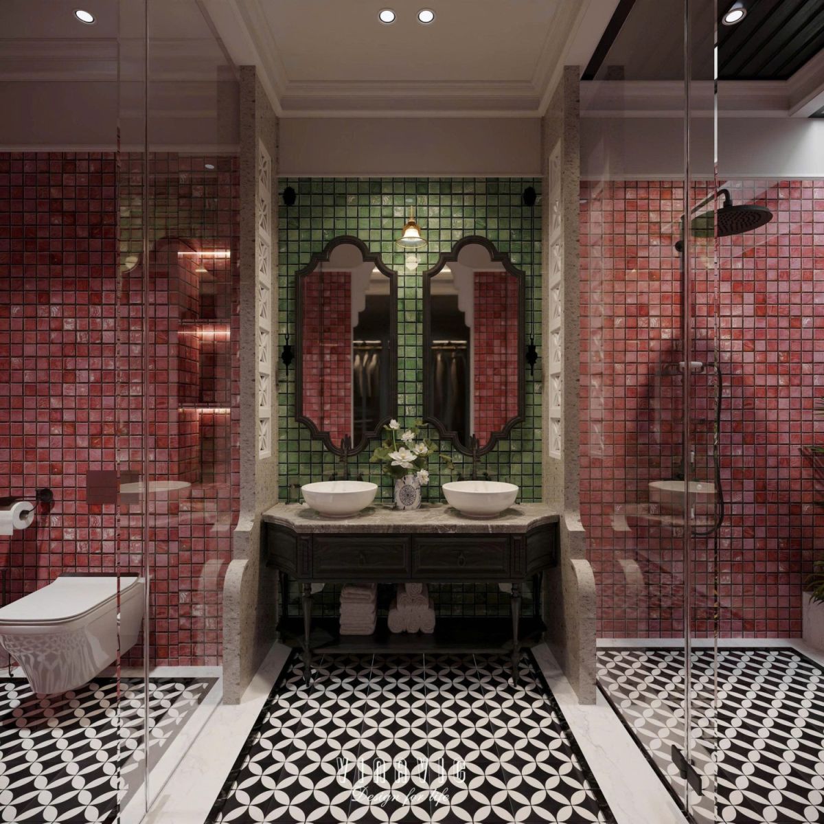 Nội thất nhà phố Indochine 4 tầng 1 tum 5x20m Mr Trung - Nam Định NT2370