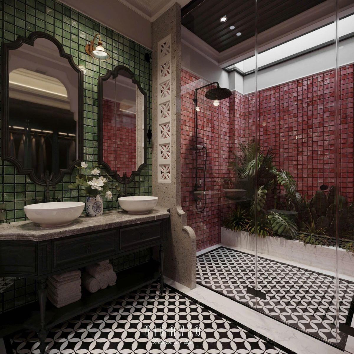 Nội thất nhà phố Indochine 4 tầng 1 tum 5x20m Mr Trung - Nam Định NT2370