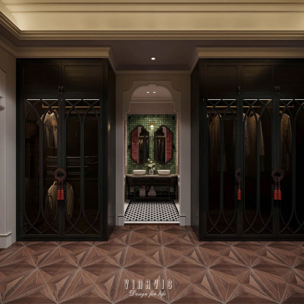 Nội thất nhà phố Indochine 4 tầng 1 tum 5x20m Mr Trung - Nam Định NT2370