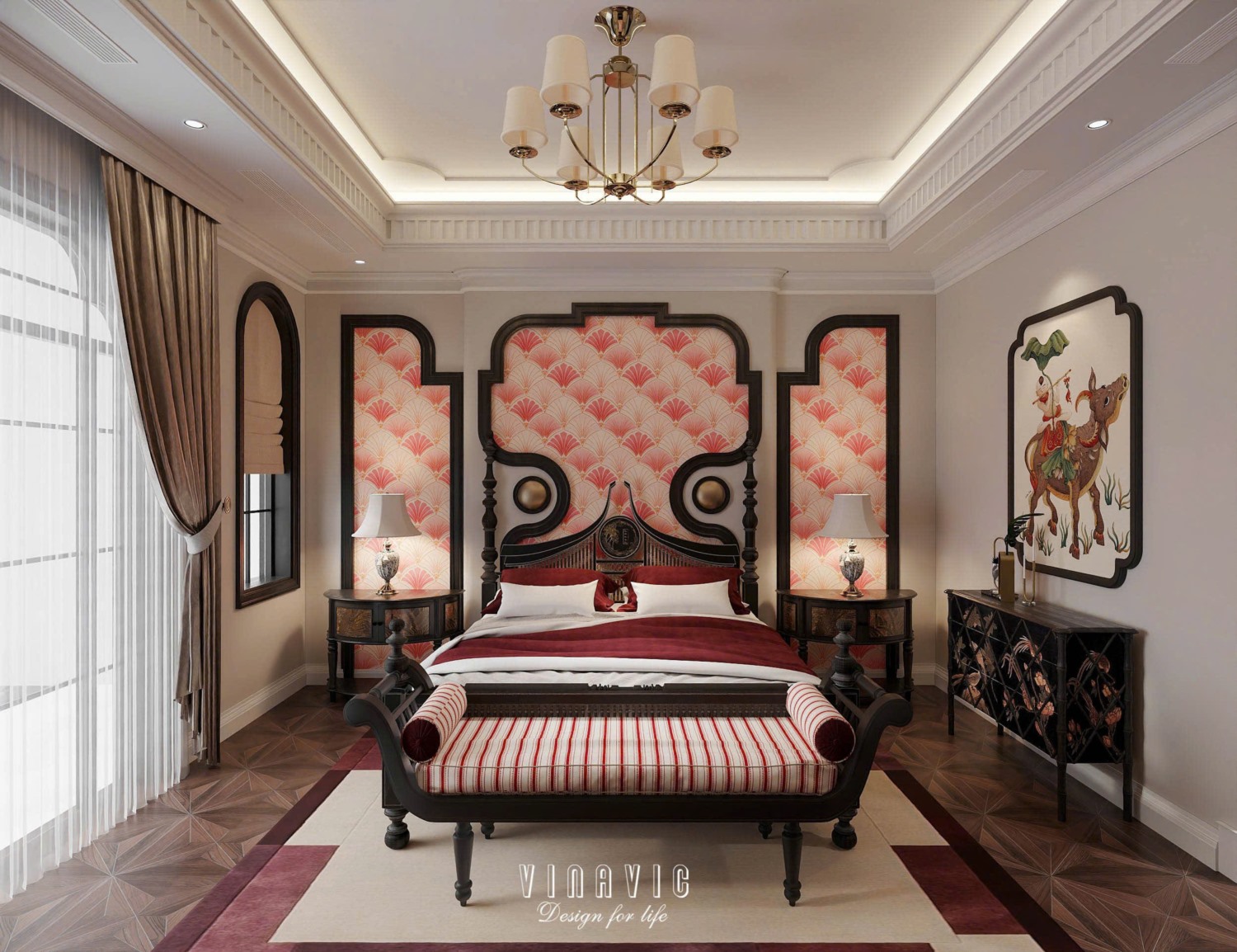 Nội thất nhà phố Indochine 4 tầng 1 tum 5x20m Mr Trung - Nam Định NT2370