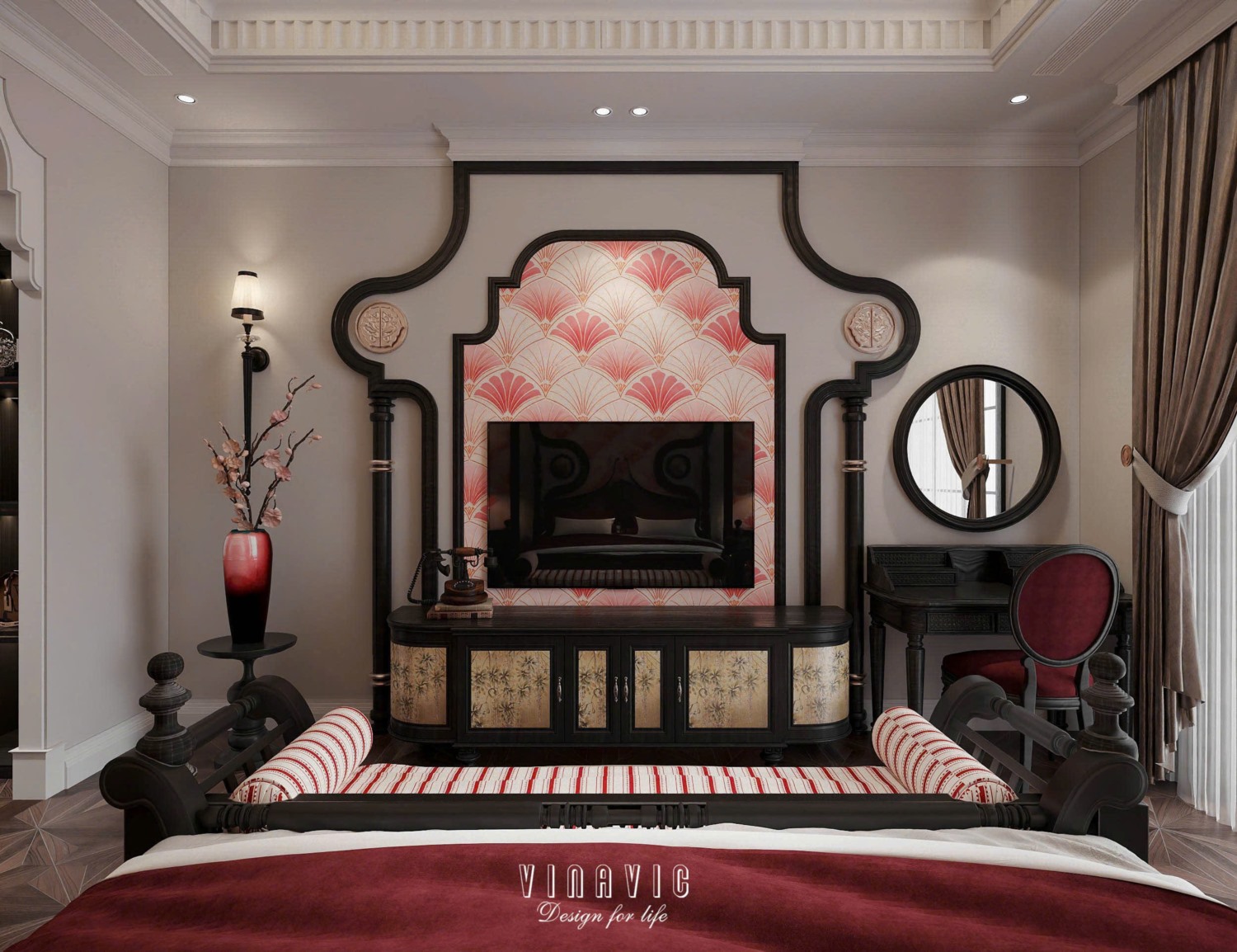 Nội thất nhà phố Indochine 4 tầng 1 tum 5x20m Mr Trung - Nam Định NT2370