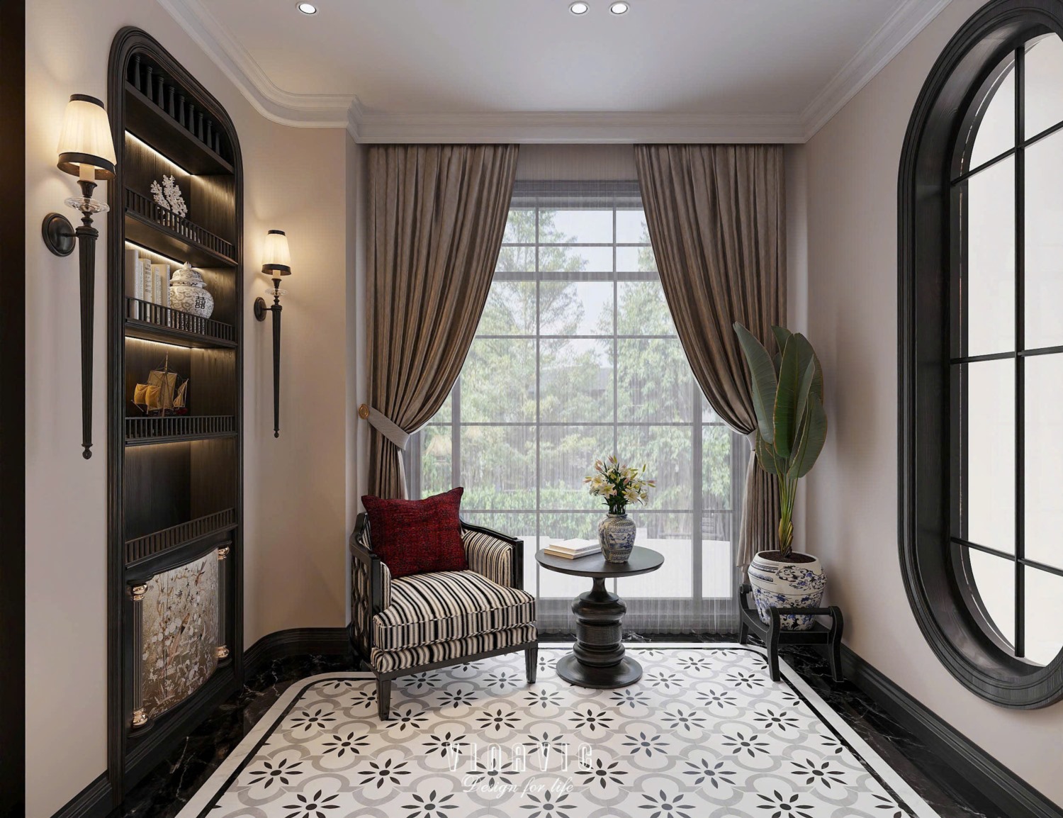 Nội thất nhà phố Indochine 4 tầng 1 tum 5x20m Mr Trung - Nam Định NT2370