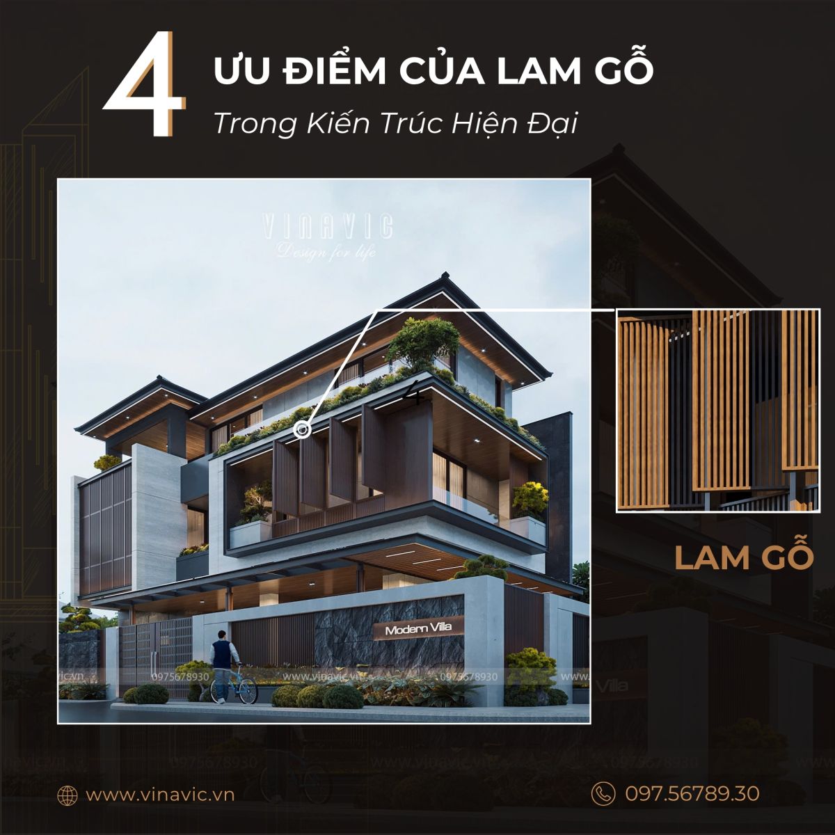4 ưu điểm nổi bật của lam gỗ trong kiến trúc hiện đại