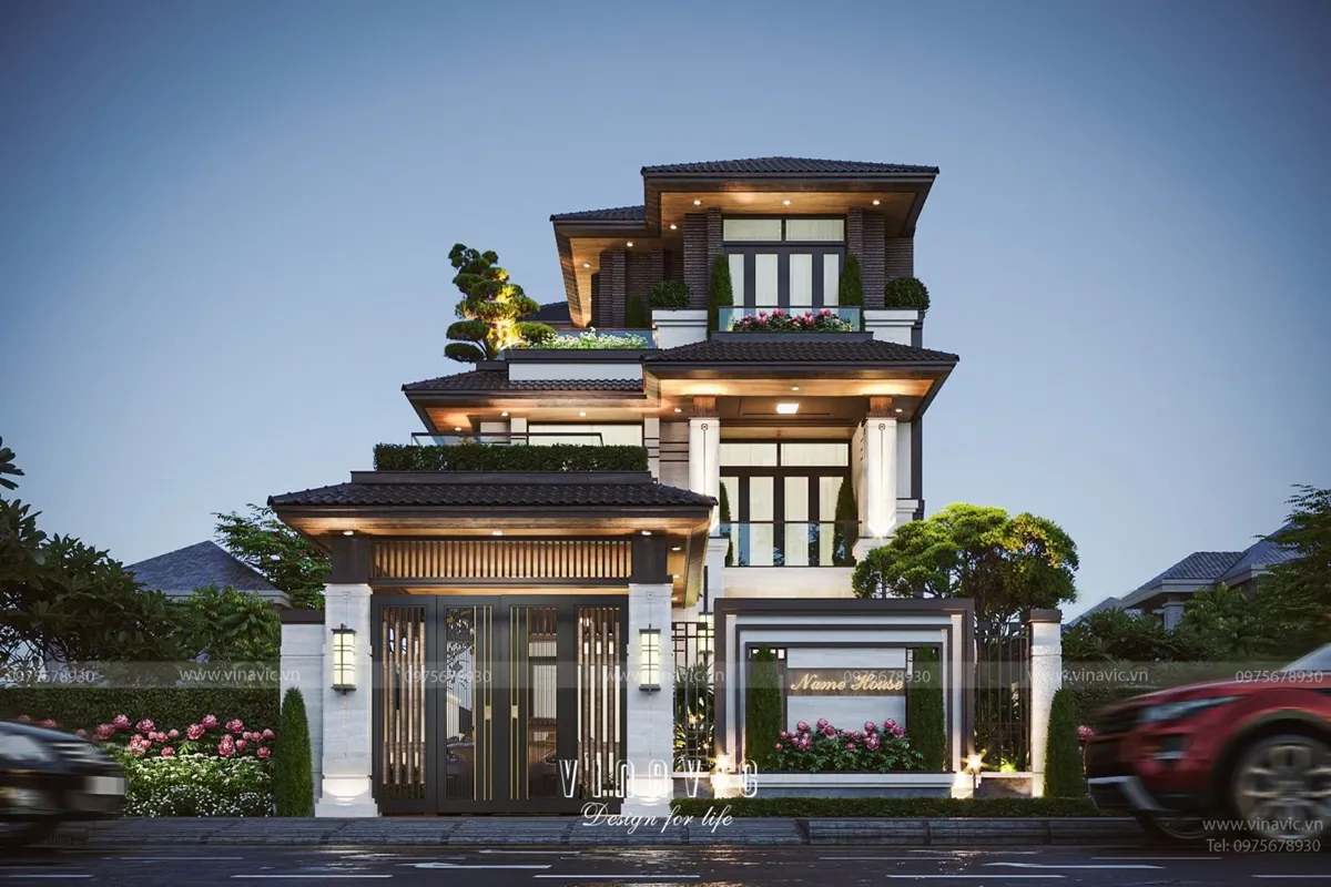 Thiết kế biệt thự mái Nhật tối ưu cho gia đình nhiều thế hệ