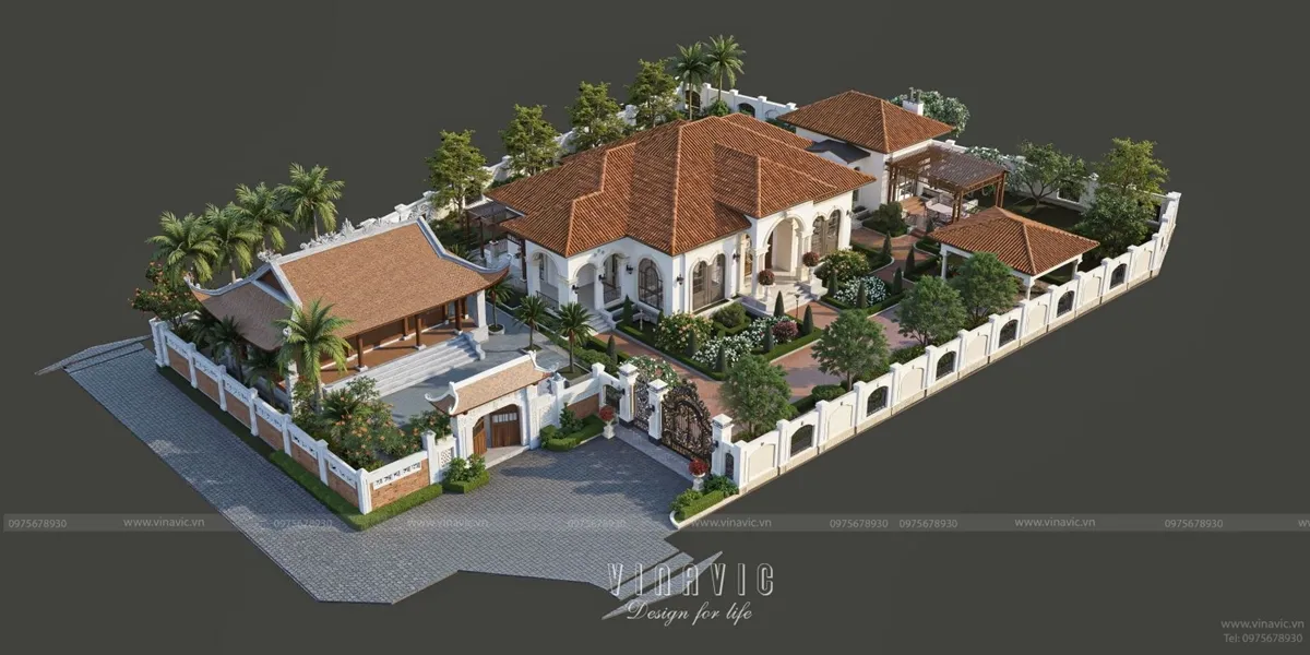 Biệt thự nhà vườn mái Nhật xanh mát gắn kết thiên nhiên