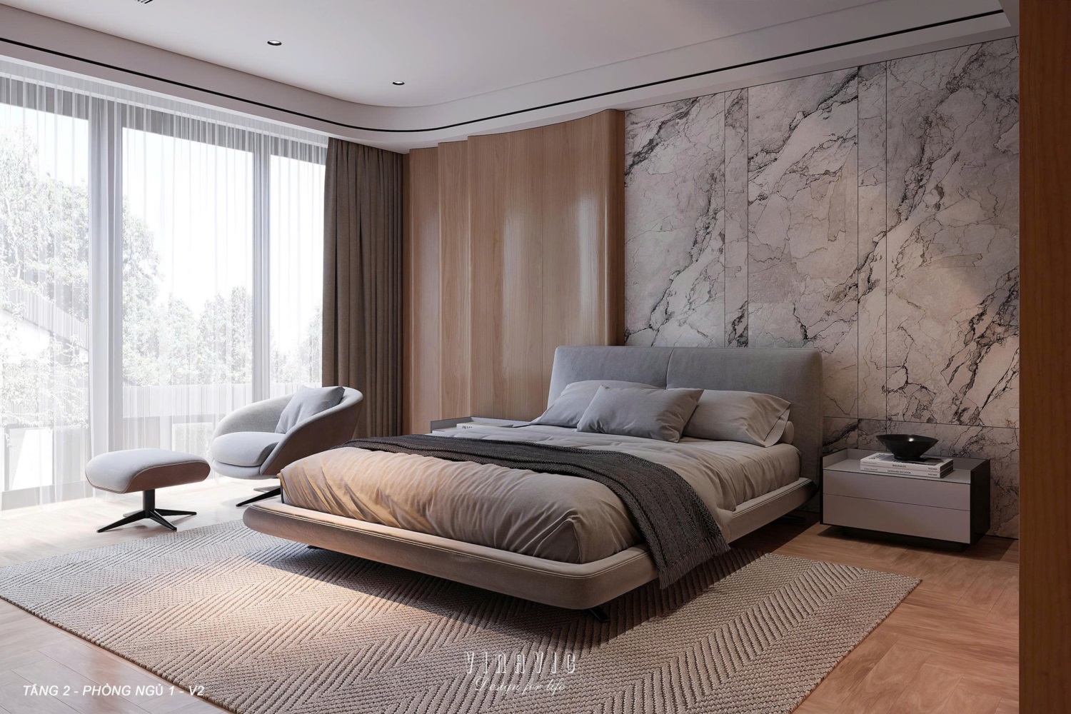 Thiết kế nội thất biệt thự phố 4 tầng CĐT Anh Thành - An Giang NT2371